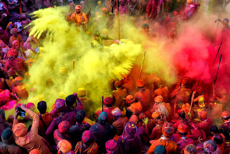 Colours fly at the Holi Festival in India.