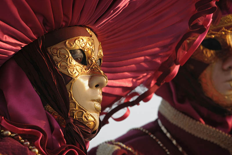 Red Venetian masks